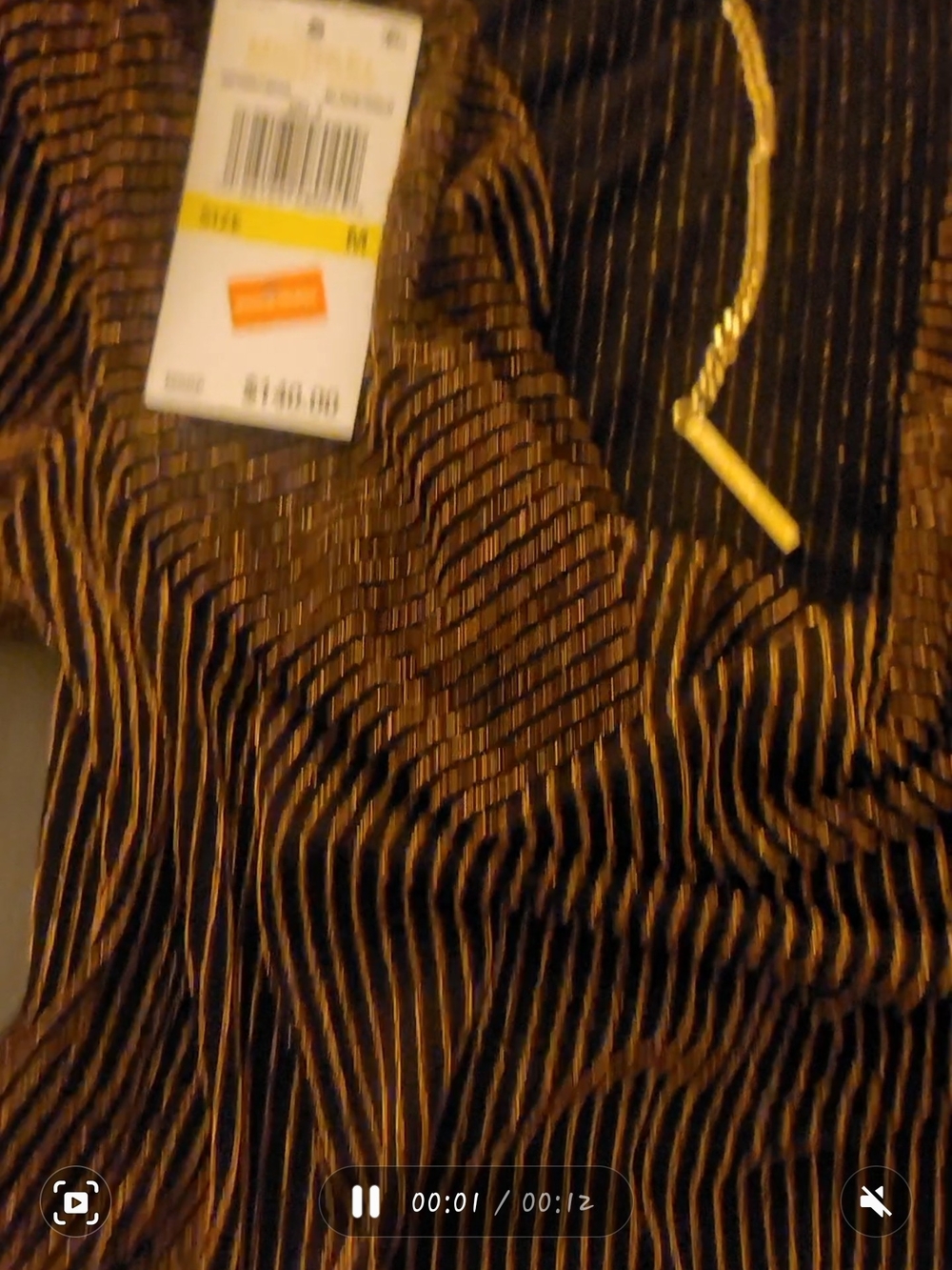 Michael Kors Black Jacket with Gold Pinstripe Detail